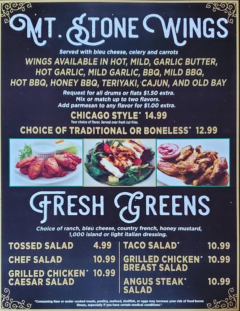 Mountain Stone Inn Menu image 1