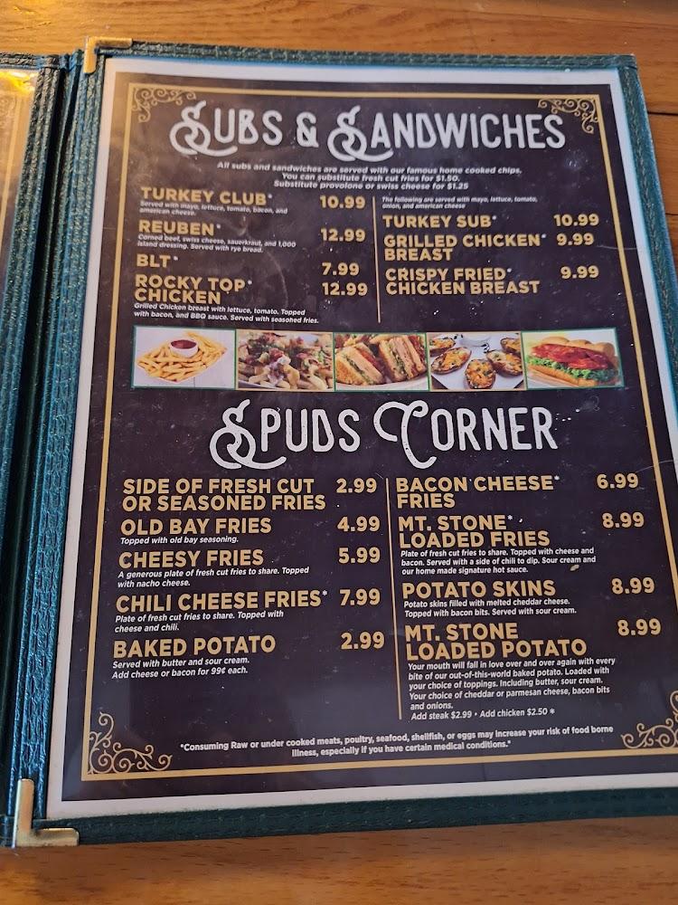 Mountain Stone Inn Menu image 3